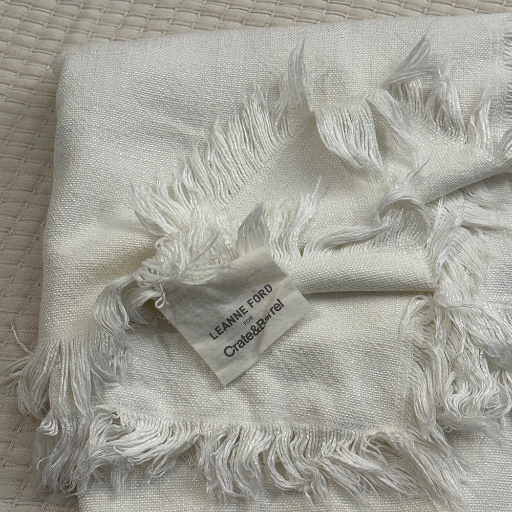 Leanne Ford for Crate & Barrel 55x70” White Throw
